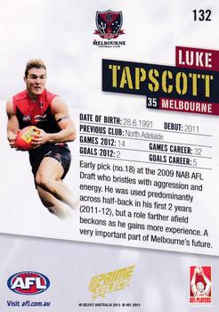 2013 Select Prime AFL #132 Luke Tapscott Back